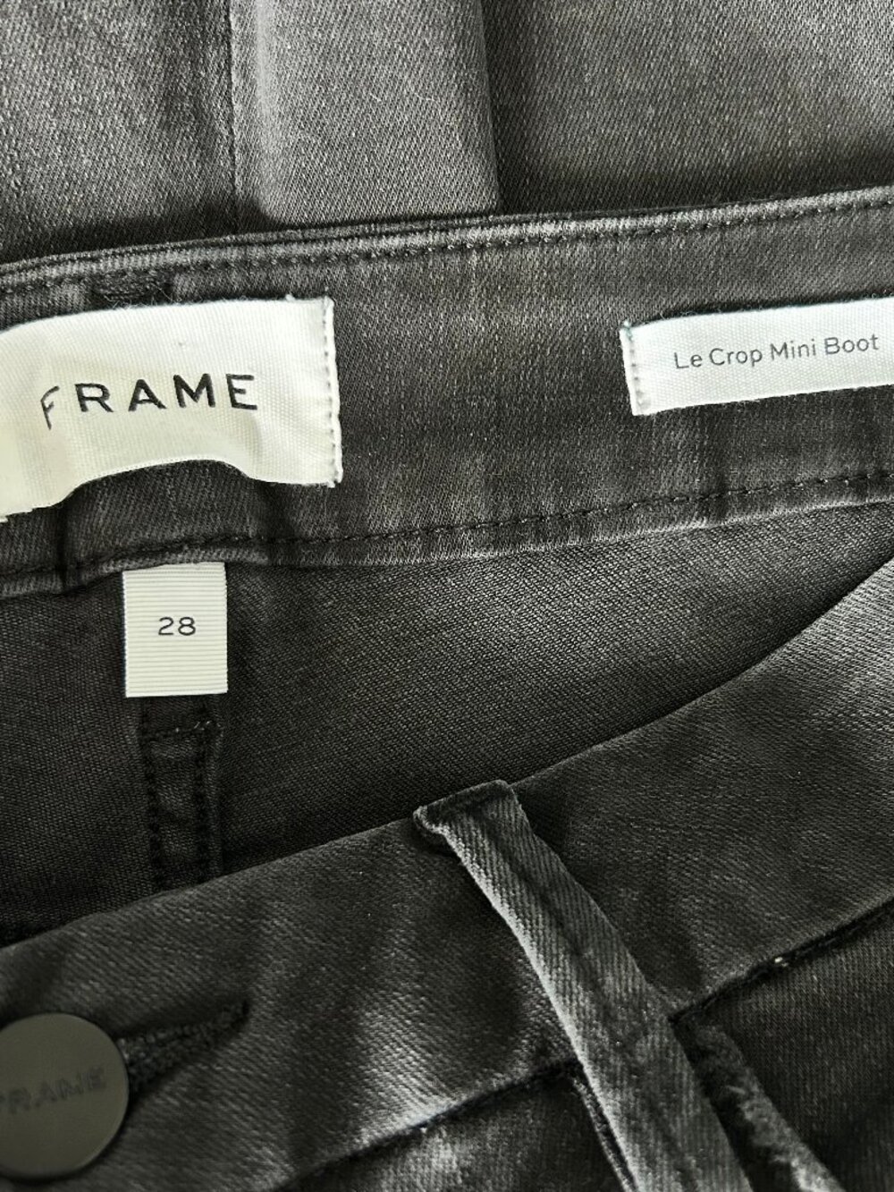 FRAME Le Crop Mini Boot High-Rise Bootcut Cropped Gray Size 28 - Picture 9 of 12